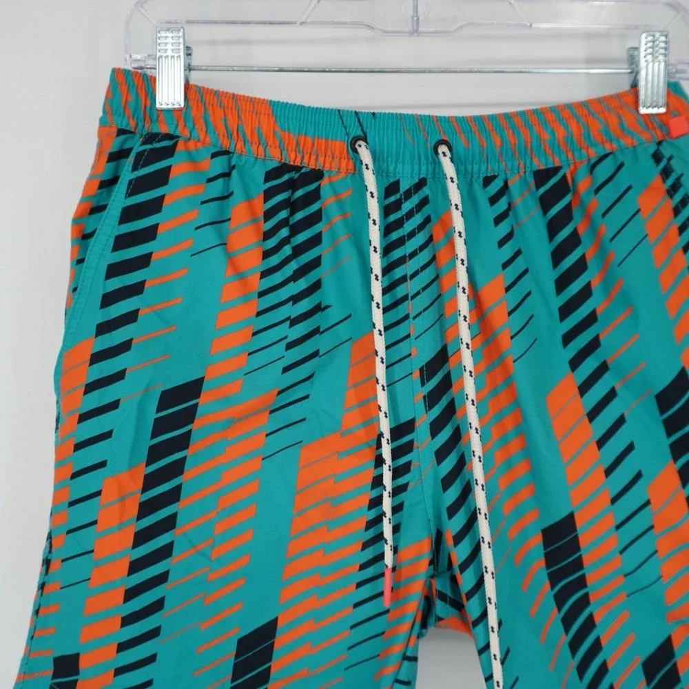 Psycho Bunny‎ Mens Swim Trunks Miami Teal Small All Over Print